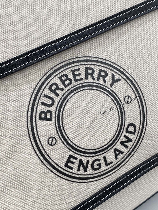 Burberry專櫃新款大號41cm撲克包 巴寶莉焦糖咖啡奶油白手提托特包 yxb1104